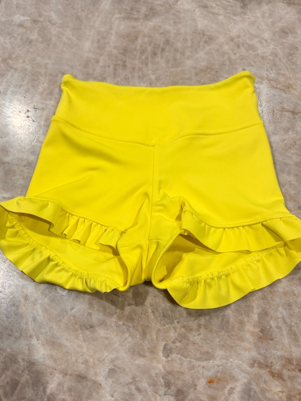 Tiger Friday neon Yellow Ruffle Hem dance Shorts CL
